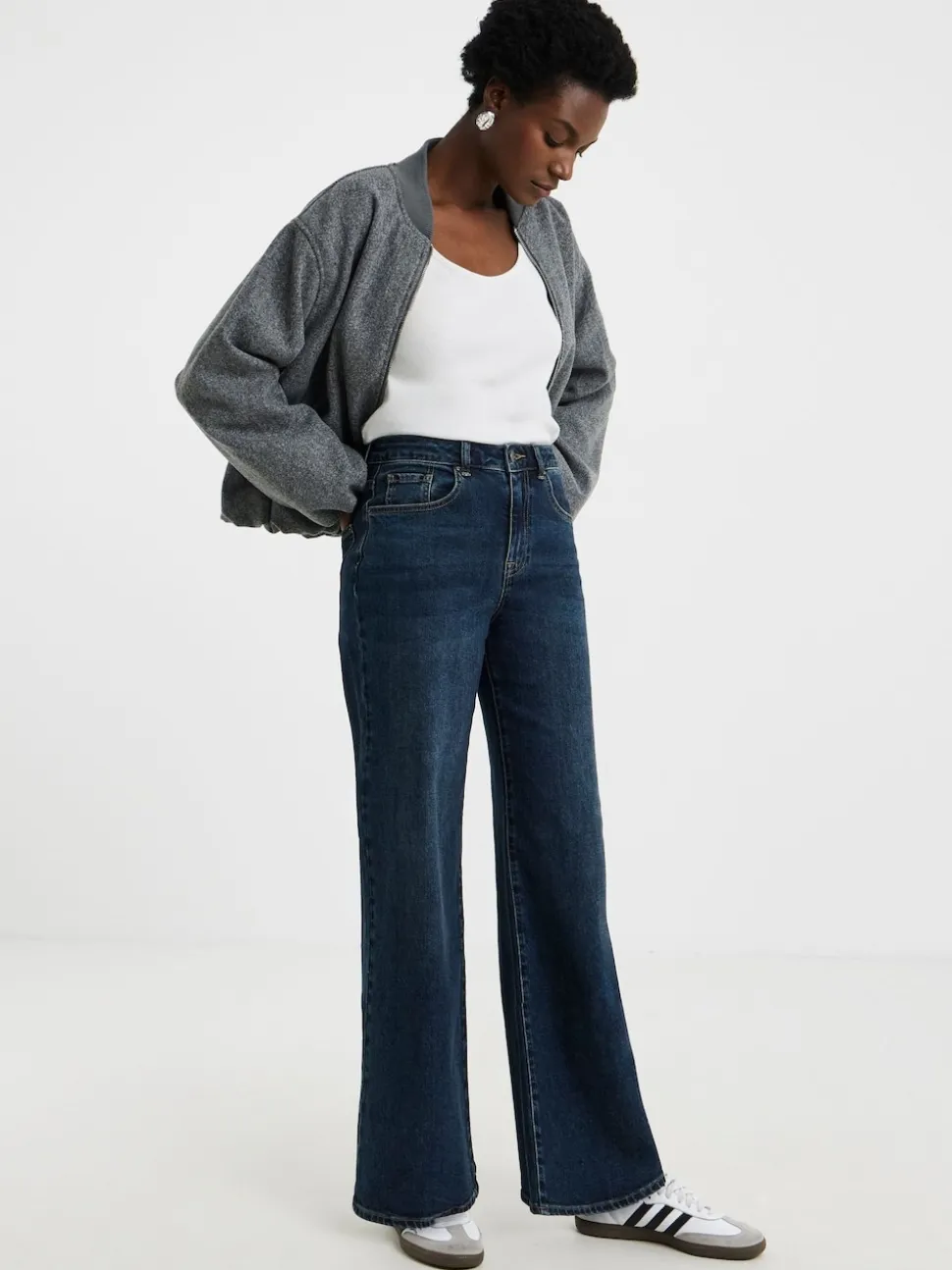 Bleu - JD Williams Jean Jambe large authentique