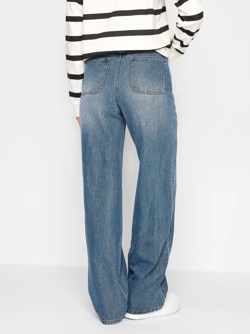 Bleu - Jean Long Tall Sally à jambe large 100% coton