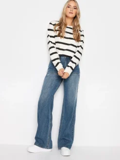 Bleu - Jean Long Tall Sally à jambe large 100% coton