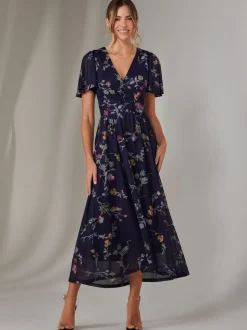 Bleu - Jolie Moi Mesh Manches courtes  Midaxi Robe