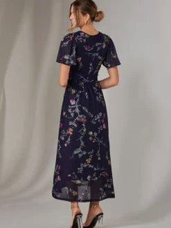Bleu - Jolie Moi Mesh Manches courtes  Midaxi Robe