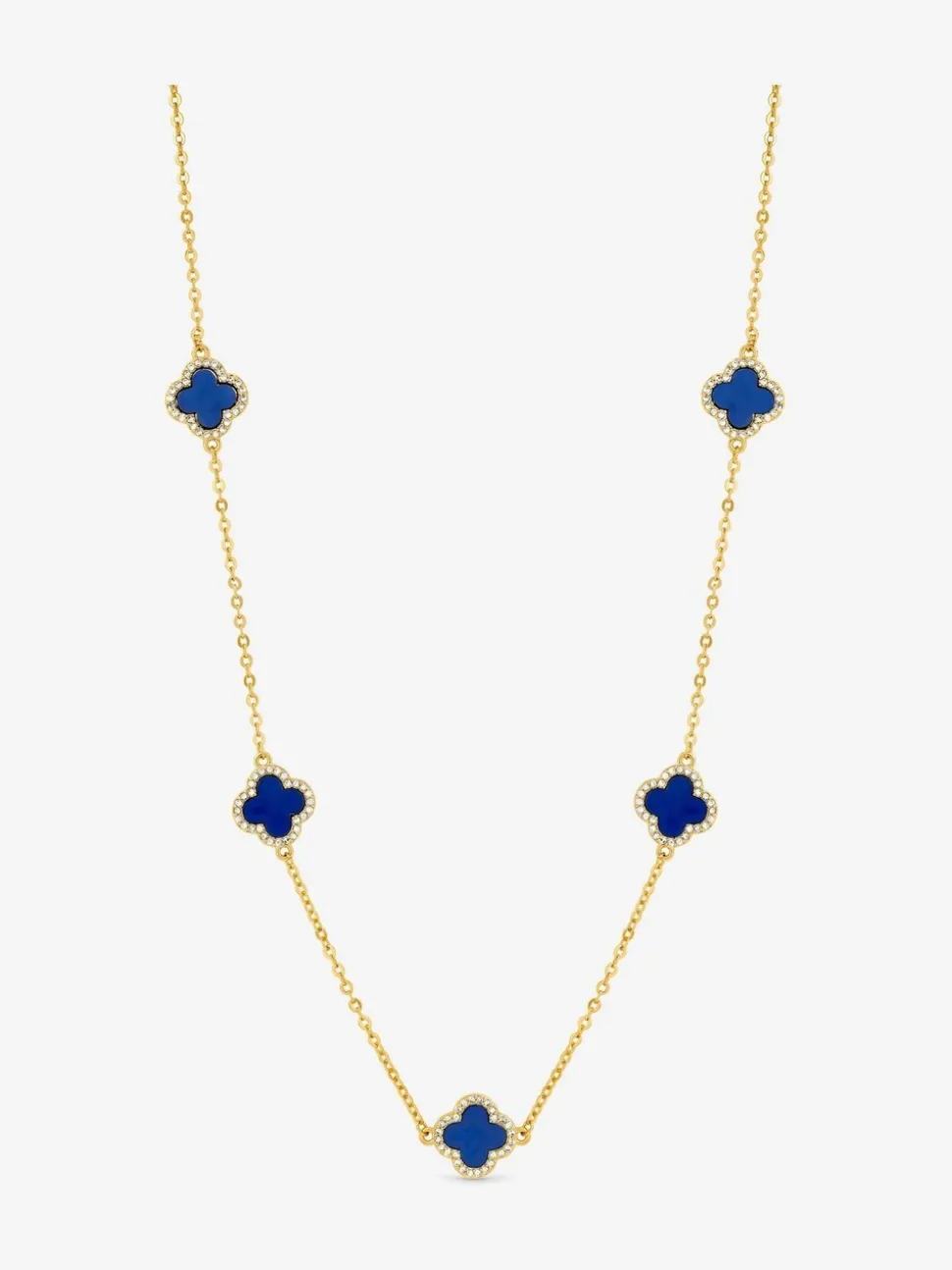 Bleu - Jon Richard Plaqué et Jets Collier de trèfles de station