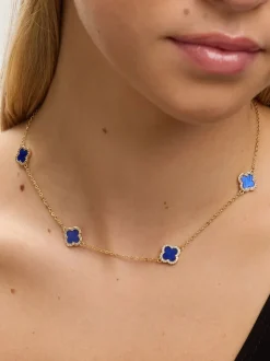 Bleu - Jon Richard Plaqué et Jets Collier de trèfles de station