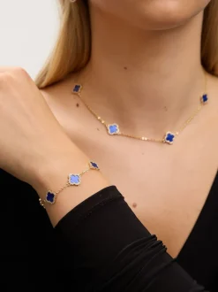 Bleu - Jon Richard Plaqué et Jets Collier de trèfles de station