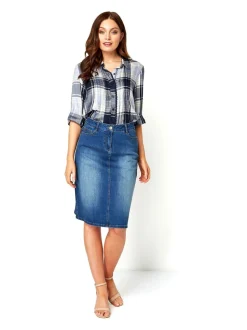 Bleu - JupesRoman A-Line Denim