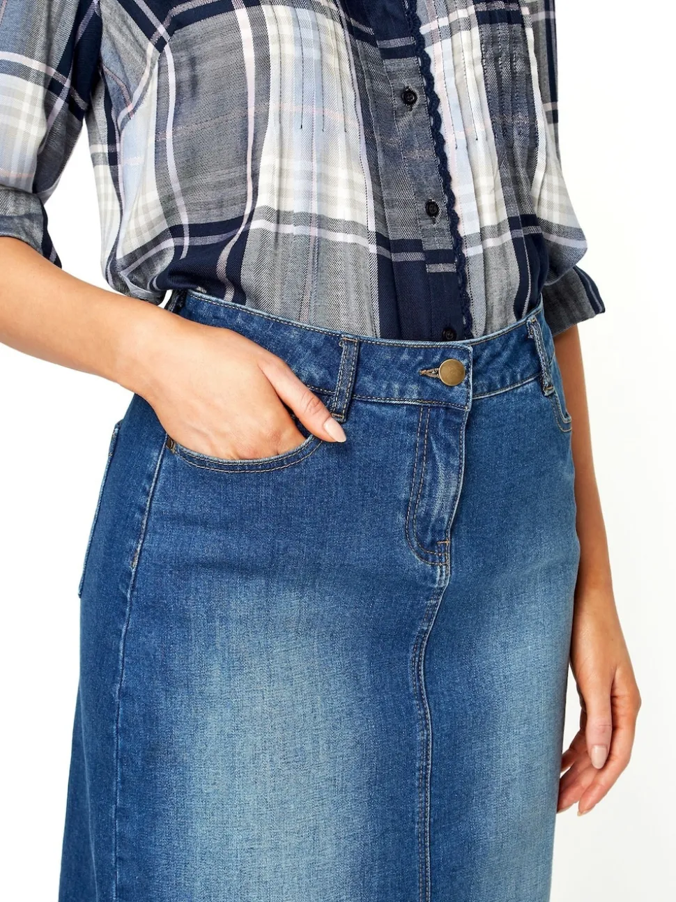 Bleu - JupesRoman A-Line Denim