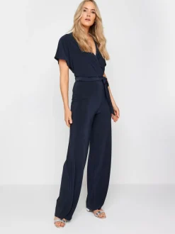 Bleu - Long Tall Sally combinaison enveloppante à col en V