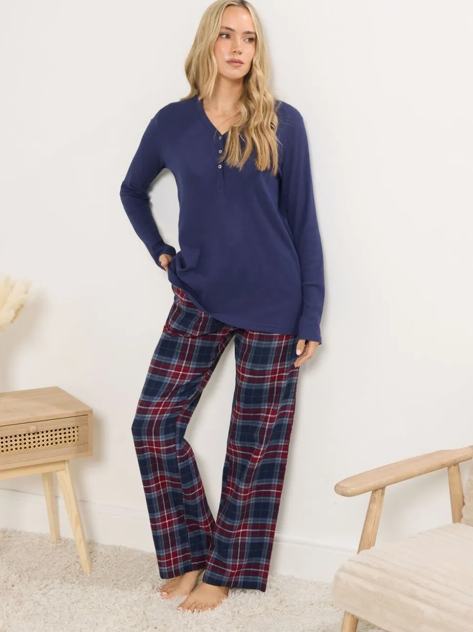 Bleu - Long Tall Sally Pyjama Carreaux