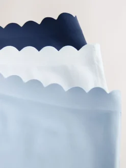 Bleu - Lot 3 culottes festonnées invisibles