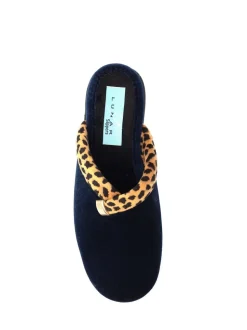 Bleu - Lunar Chaussons mules compensés à Imprimé animal