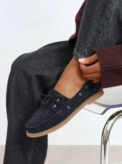 Bleu - Mocassins à enfiler Linzi Frame avec détails froncés sur le devant