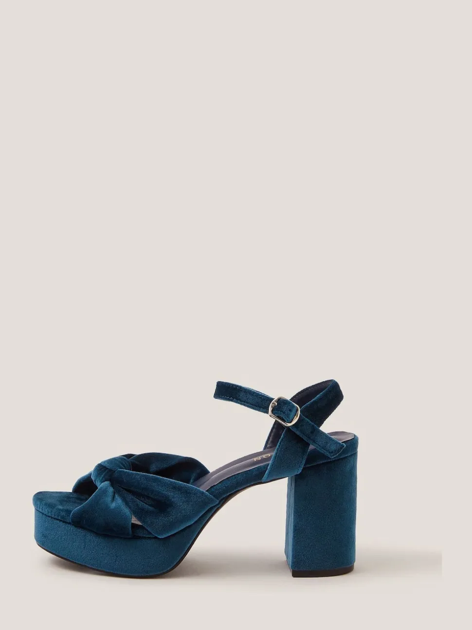 Bleu - Monsoon Nola Velvet Platform Heels (talons compensés en velours)