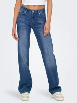 Bleu - Only Jeans coupe droite blush taille mi-haute avec super extensible