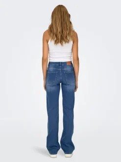 Bleu - Only Jeans coupe droite blush taille mi-haute avec super extensible
