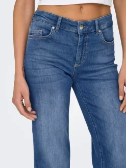 Bleu - Only Jeans coupe droite blush taille mi-haute avec super extensible