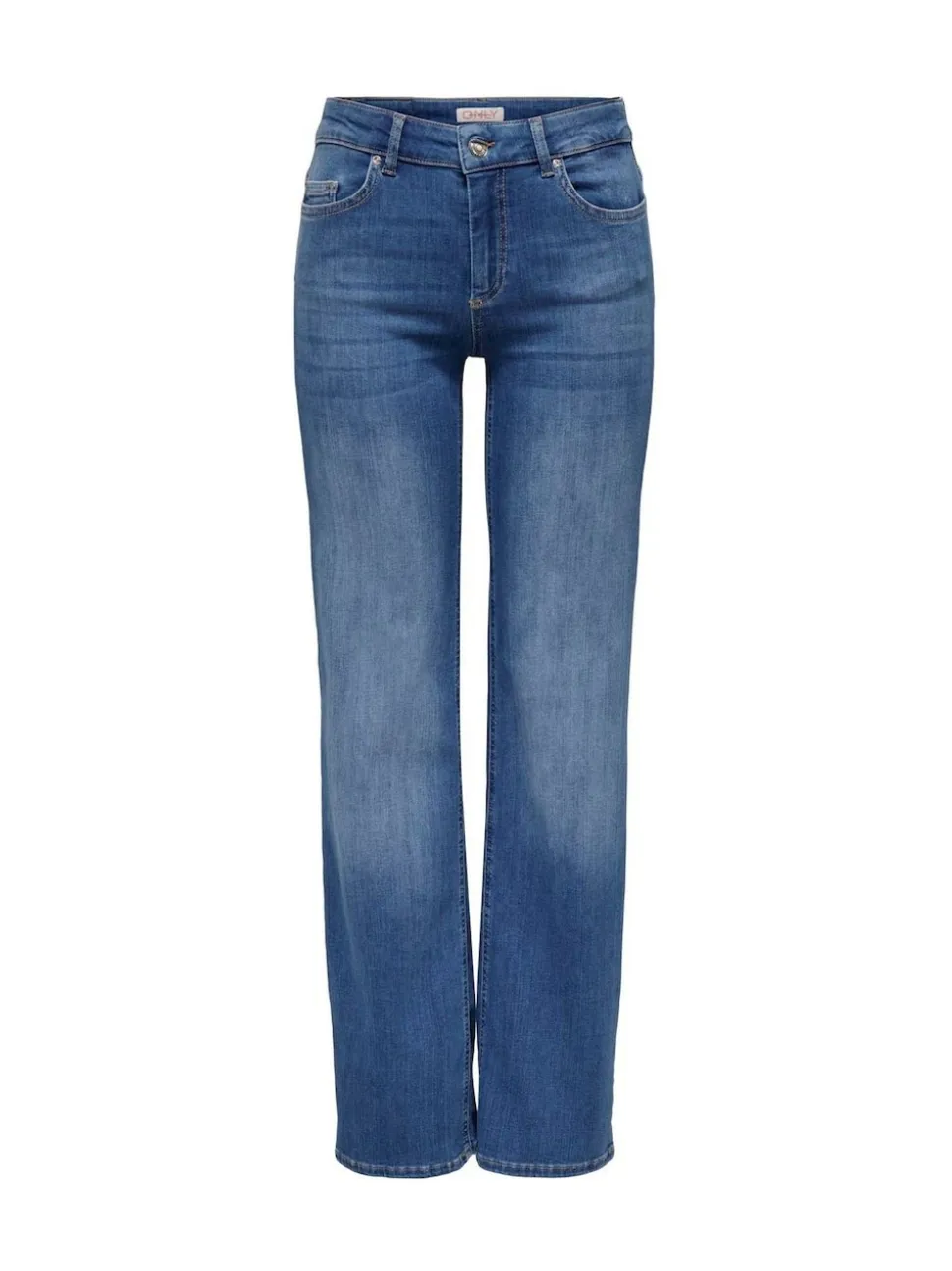 Bleu - Only Jeans coupe droite blush taille mi-haute avec super extensible