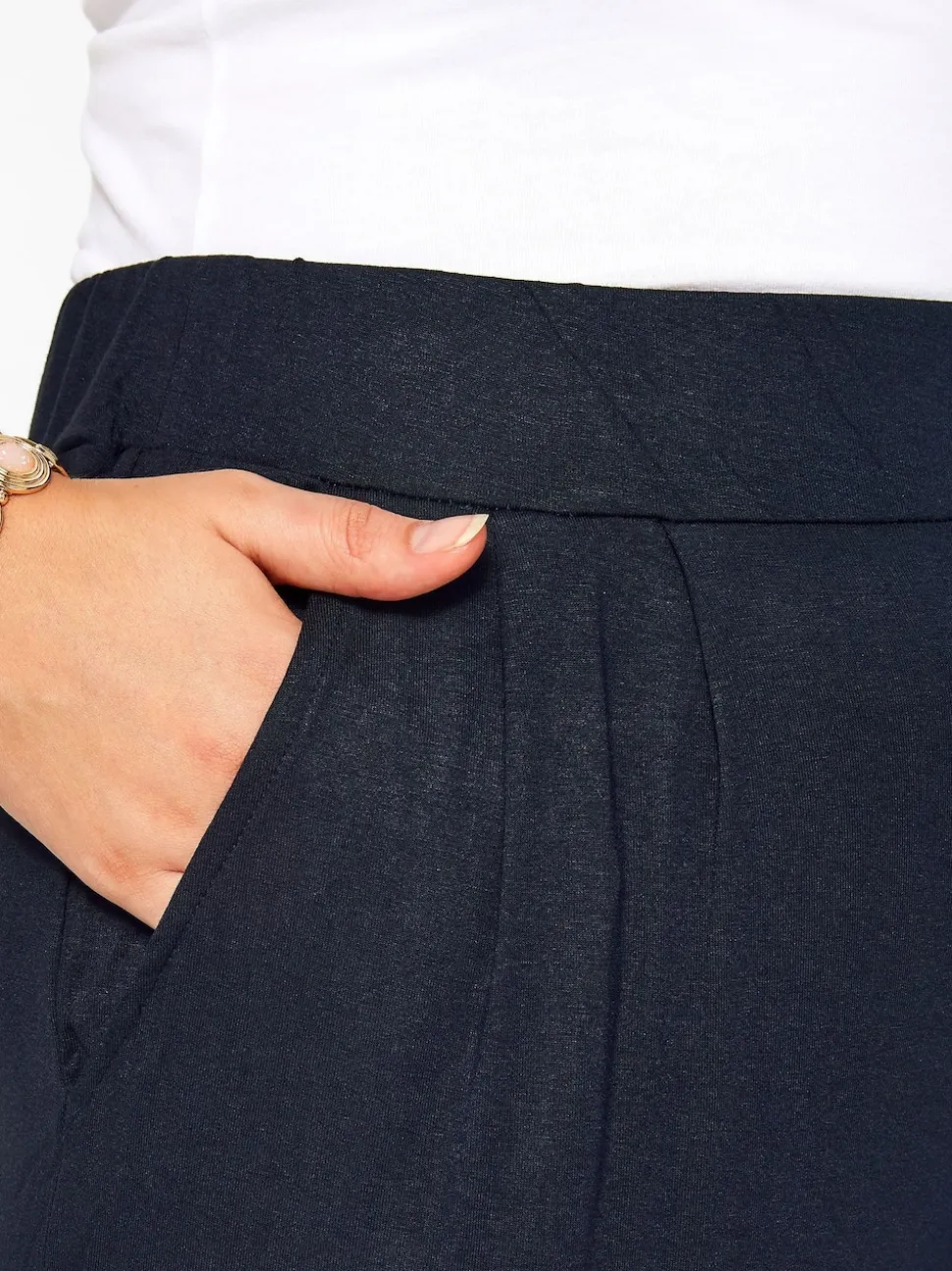 Bleu - Pantalon de jogging Yours Curve en jersey stretch à double pli