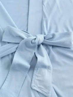 Bleu - Peignoir Laura Ashley en modal bordé de dentelle