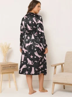 Bleu - Peignoir Yours Curve en satin