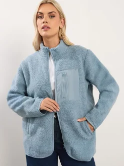Bleu - Polaire de poche Yours Curve en nylon borg