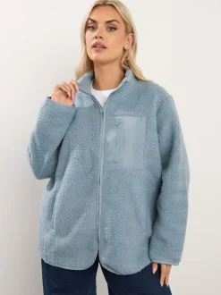 Bleu - Polaire de poche Yours Curve en nylon borg