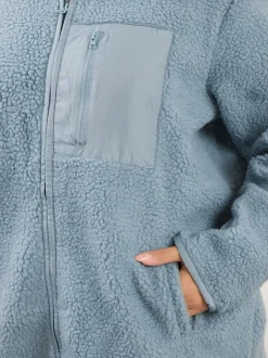 Bleu - Polaire de poche Yours Curve en nylon borg