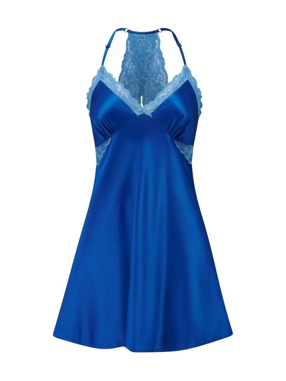 Bleu - Pour Moi Dusk Satin Lace Chemise