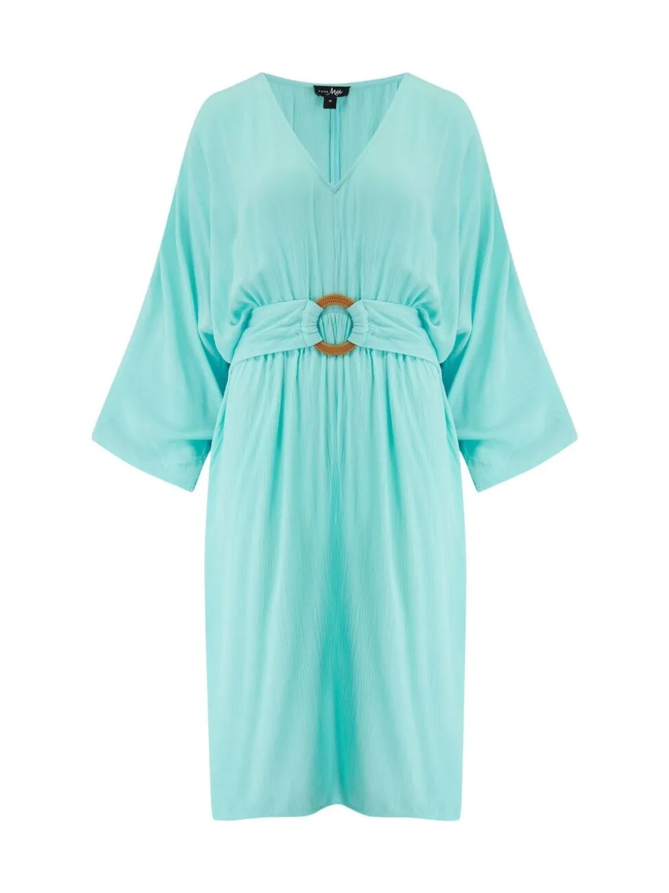 Bleu - Pour Moi Effet froissé O Ring Mi-long Beach Kaftan