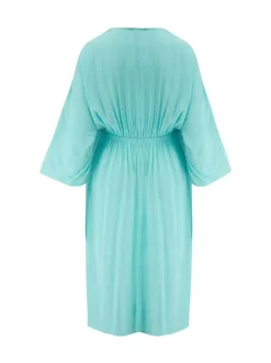 Bleu - Pour Moi Effet froissé O Ring Mi-long Beach Kaftan