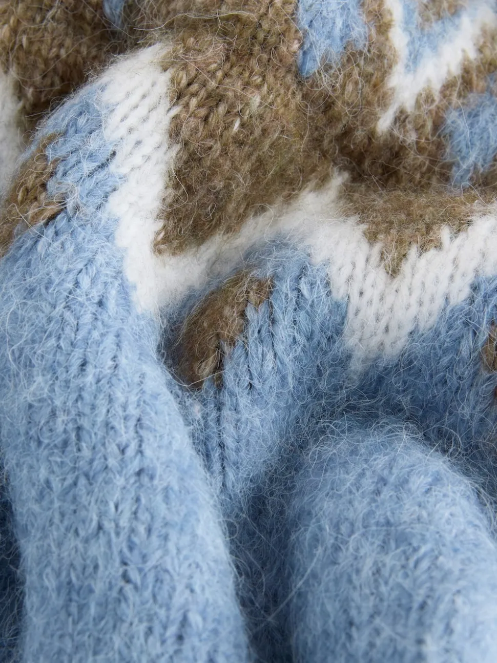 Bleu - Pulls zippé en maille à carreaux Two Ordinary avec Motif Fair Isle