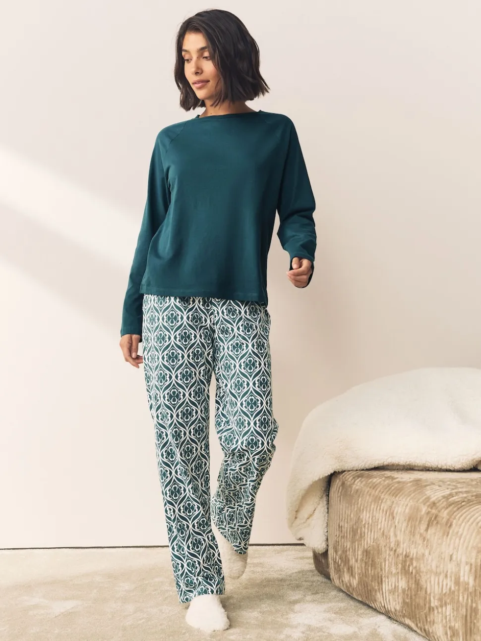 Bleu - Pyjama à manches longues