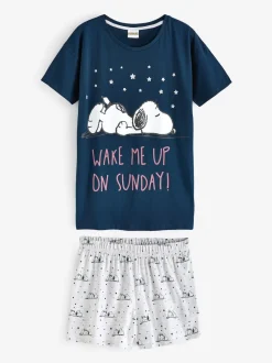 Bleu - Pyjama Vanilla Underground Snoopy Short