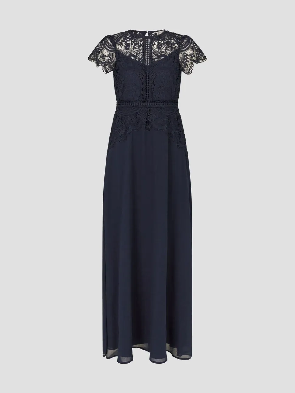Bleu - Robe longue Monsoon Monica en dentelle