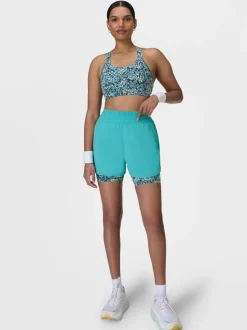 Bleu - Short Betty Power UltraSculpt taille haute 6» en sueur