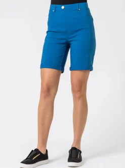 Bleu - Short Roman extensible à revers