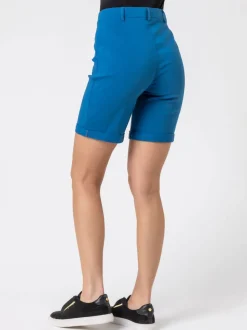 Bleu - Short Roman extensible à revers