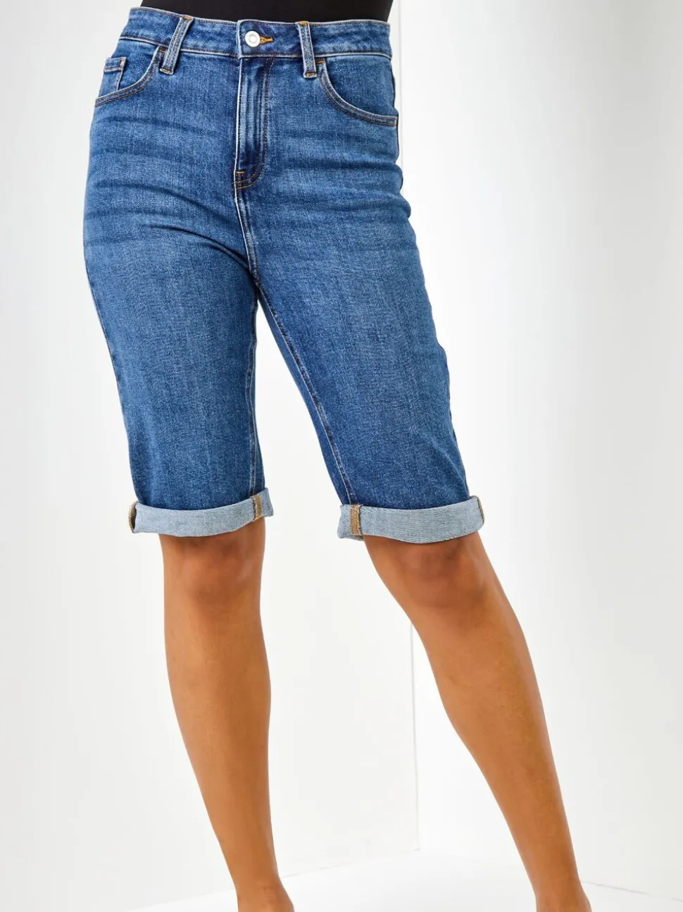 Bleu - Shorts longueur genou Roman indispensable