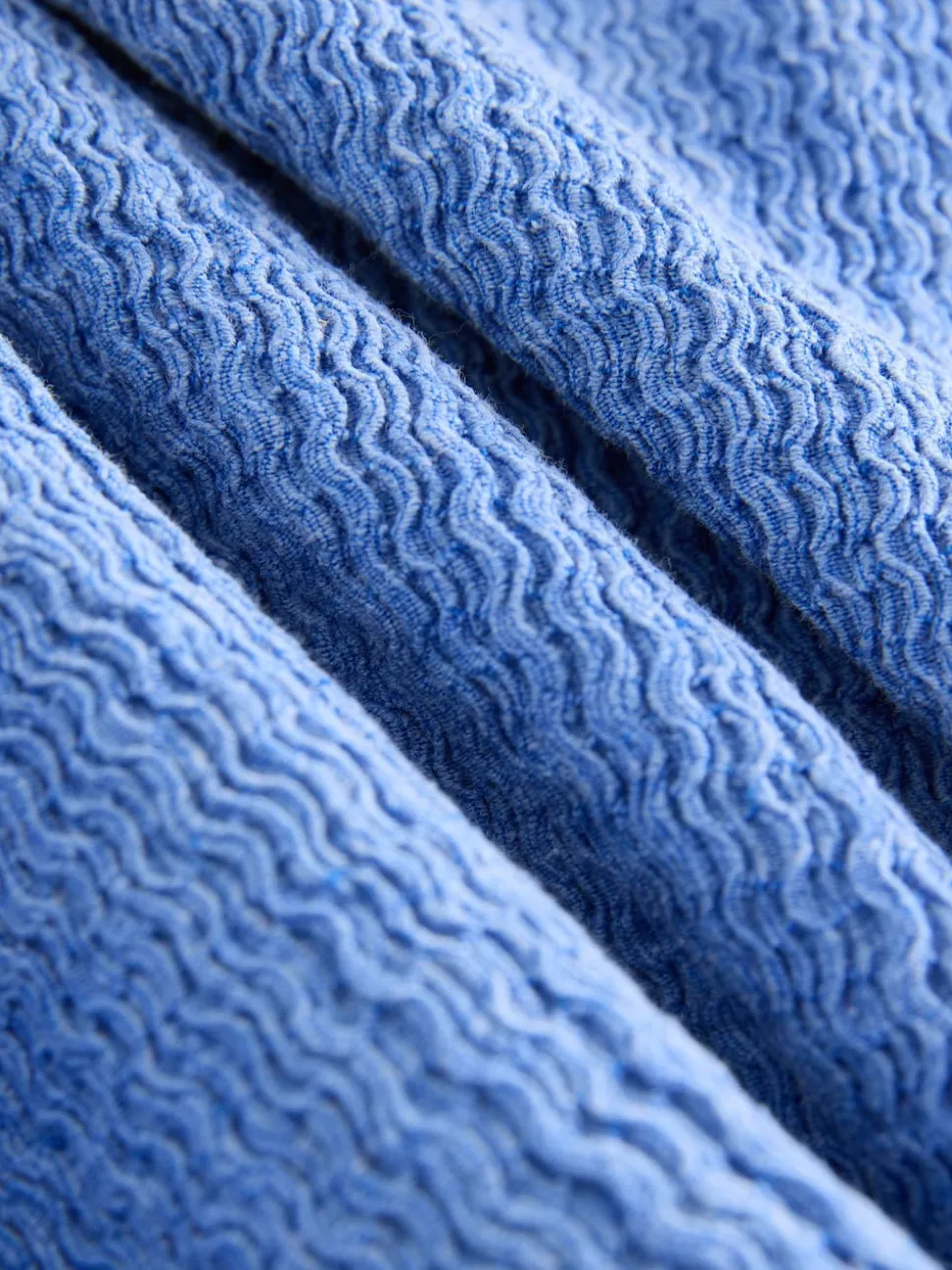 Bleu - Slip dress texturée en jersey