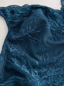 Bleu - Soutien-gorge en dentelle maintien total