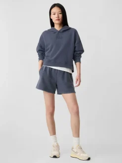 Bleu - Sweat à capuche Gap décontracté raccourci à mini logo