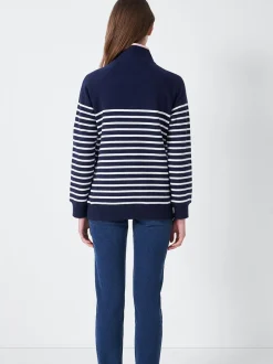 Bleu - Sweat semi-zippé Crew Clothing