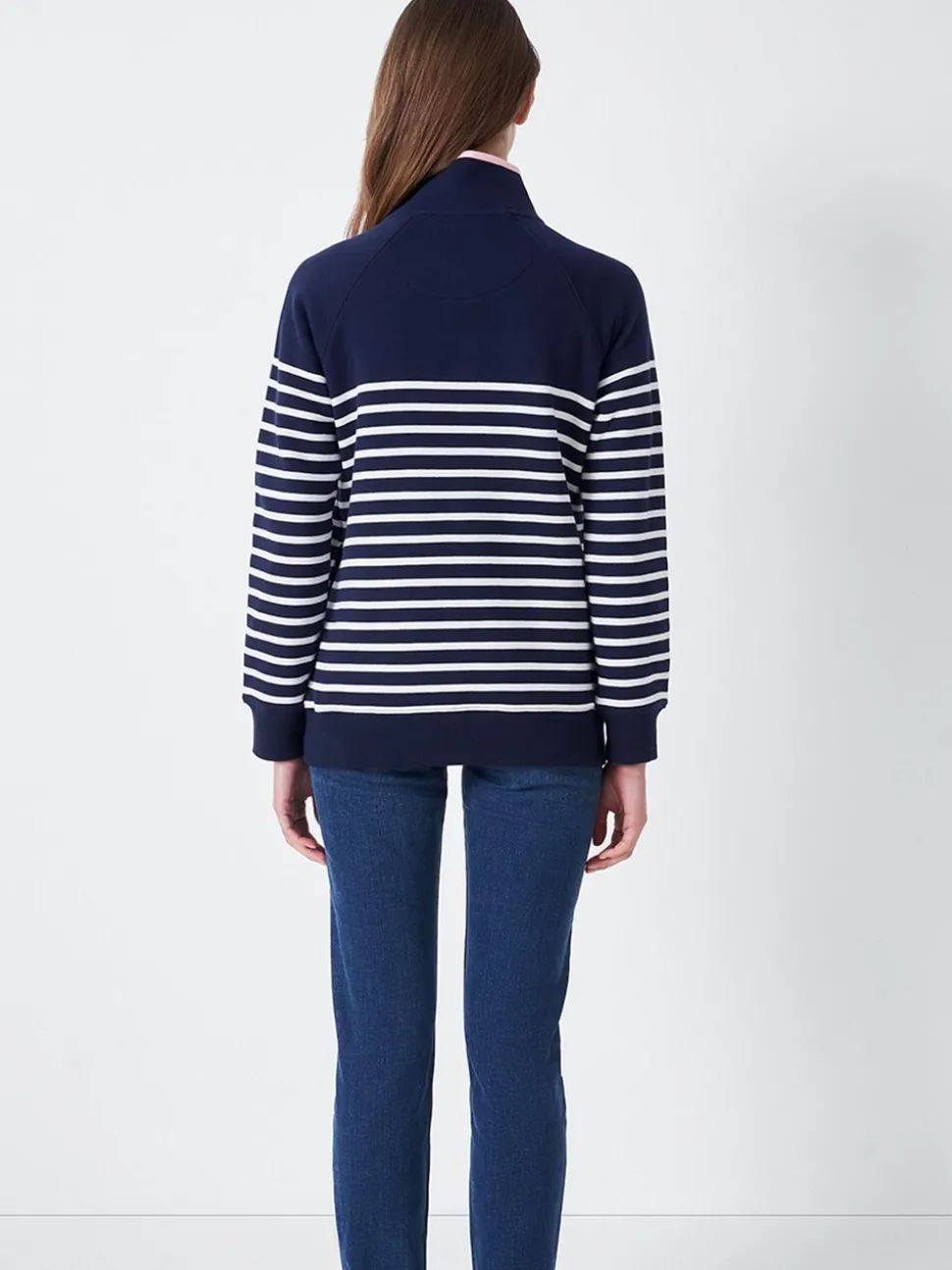Bleu - Sweat semi-zippé Crew Clothing