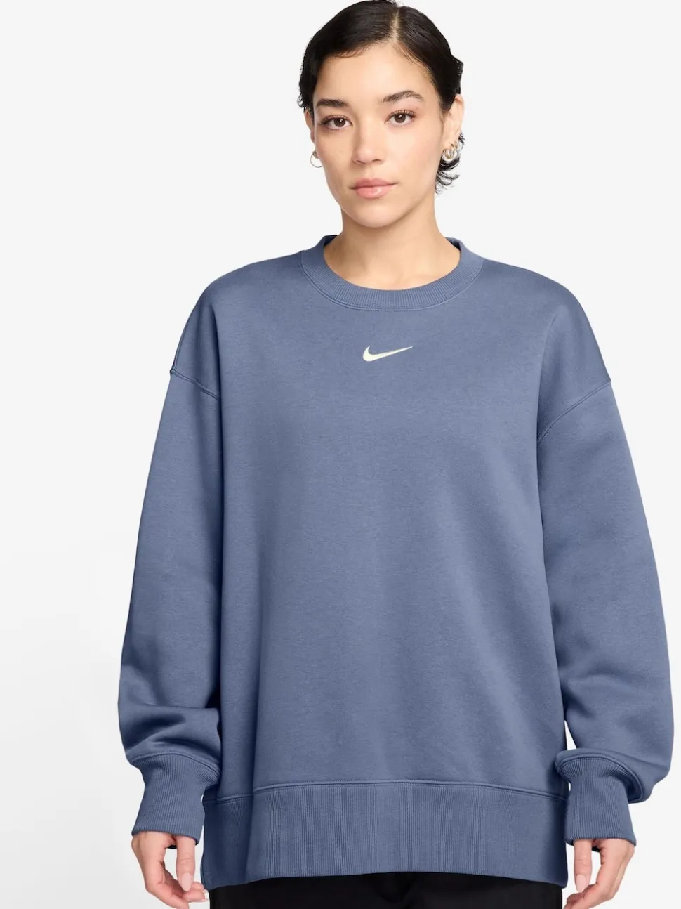 Bleu - Sweat-shirt Nike en polaire oversize à col rond