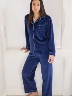 Bleu - The Little Tailor Pyjama de Noël en velours doux de luxe