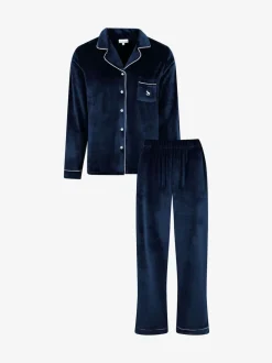 Bleu - The Little Tailor Pyjama de Noël en velours doux de luxe