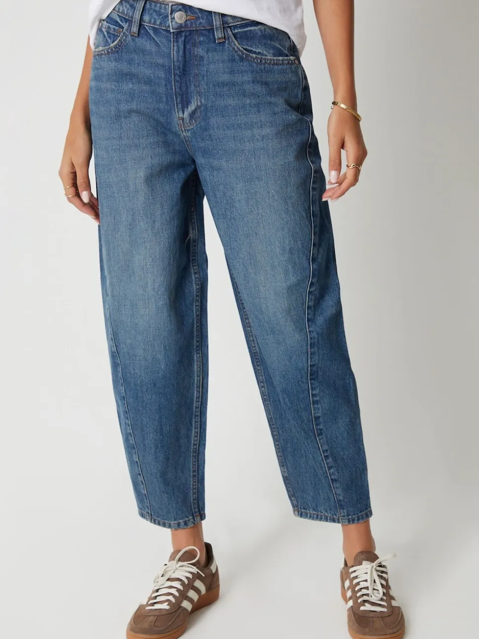 Bleu - Threadbare Barrel Leg Jeans