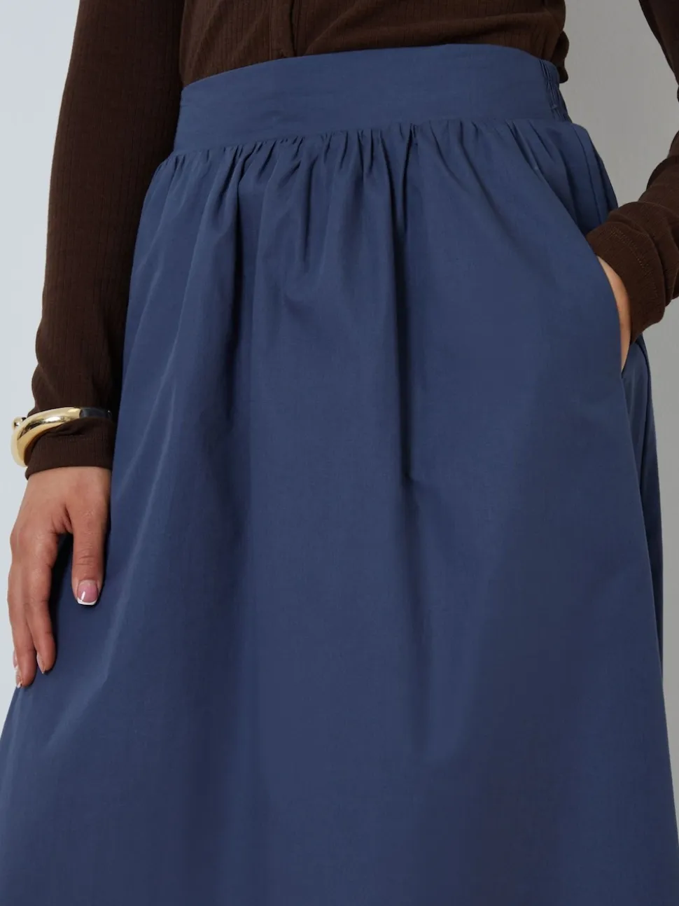 Bleu - Threadbare Jupe midi avec poches