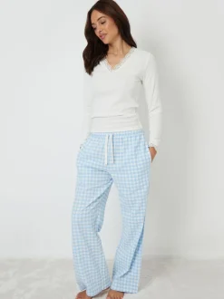 Bleu - Threadbare pyjama en coton à manches longues