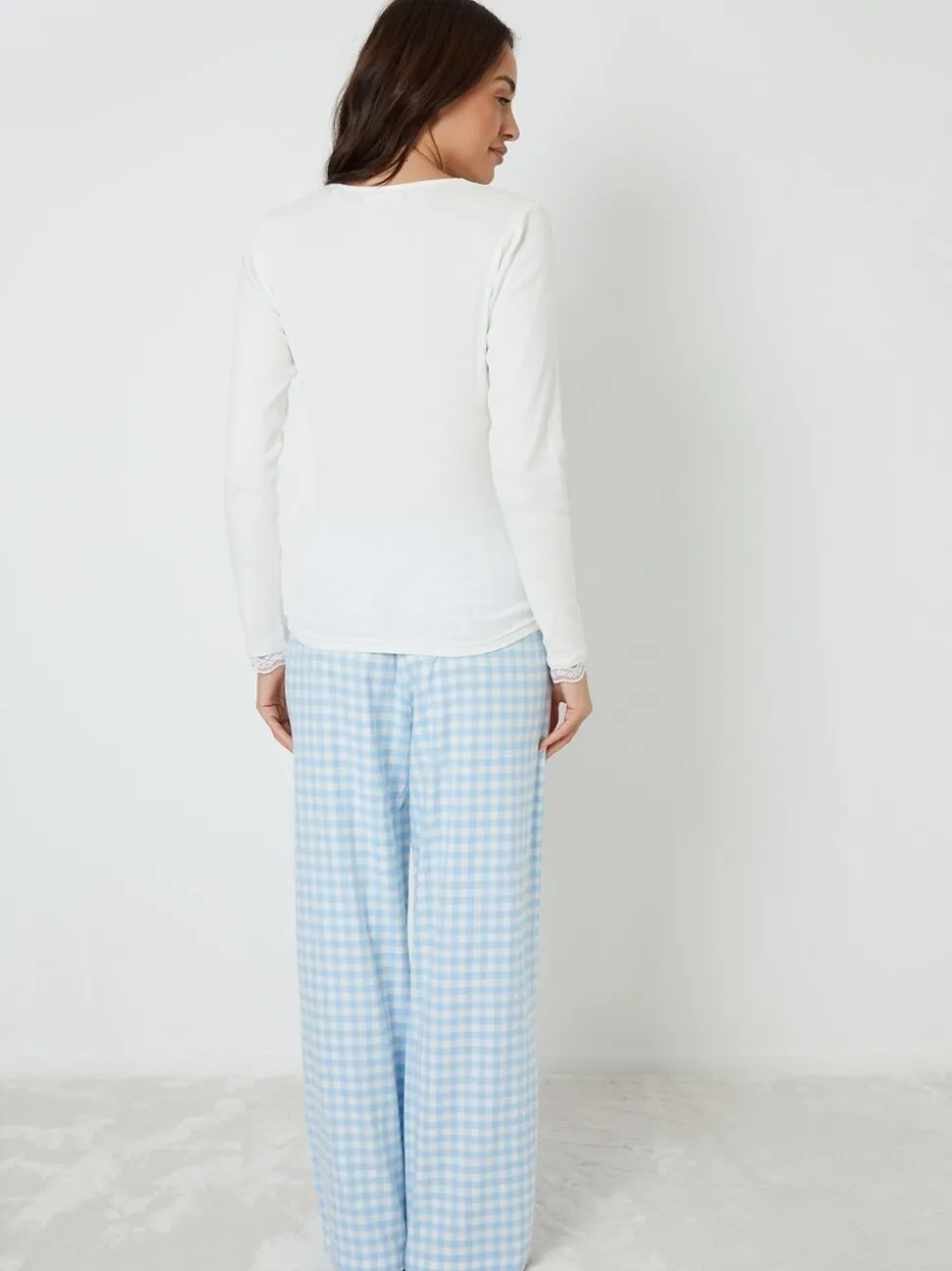 Bleu - Threadbare pyjama en coton à manches longues