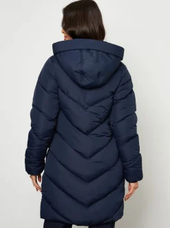 Bleu - Threadbare veste mi-longue rembourrée à capuche